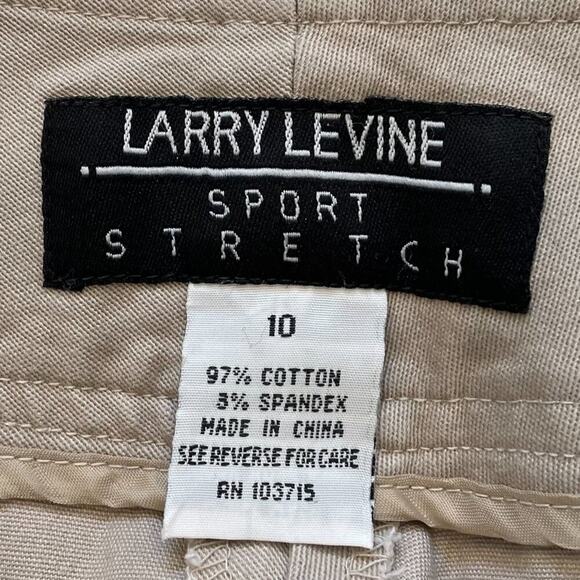 Cotton Stretch Tan/Neutral Cropped Chinos with Pink Floral Embroidery, Size 10 - Picture 6 of 10